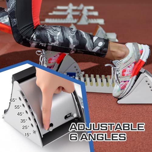 image for VioraWhite Starting Block 25.2 Inch 6 Adjustable Angle Sprinter Pedals