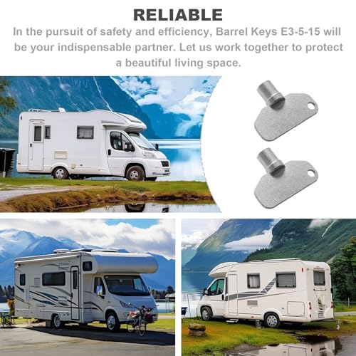 Image of 2PCS Barrel Keys E3-5-15 Replacement for Southco Barrel Keys E3-5-15 for RV, Trailer Motorhome, Campers (E3-26-715-15)