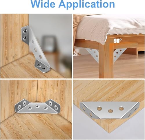 Image of Heavy Duty L Shape Corner Bracket for Furniture Corner Connectors Bracket for Wall Mounting, Metal Support Bracket for Shelves and Furniture (10)