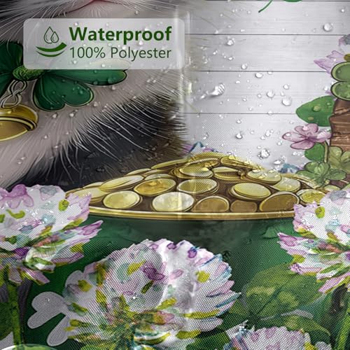 Rideau de douche durable Saint-Patrick motif pièces dorées 182x182 - 6