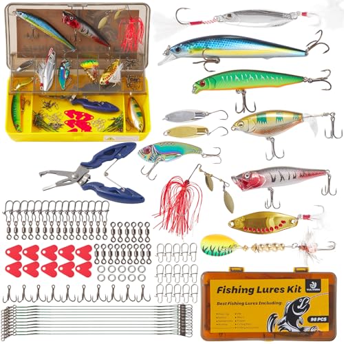 Yulvorn Fishing Lures, Tackle Box with Tackle Included, Fishing Lure...