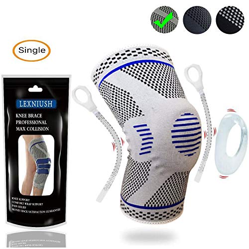 Lexniush Knee Brace Compression Sleeve - Best Knee braces for women & men, knee sleeves Knee Support for Arthritis, Meniscus Tear, Joint Pain Relief & Sports Injury Recovery
