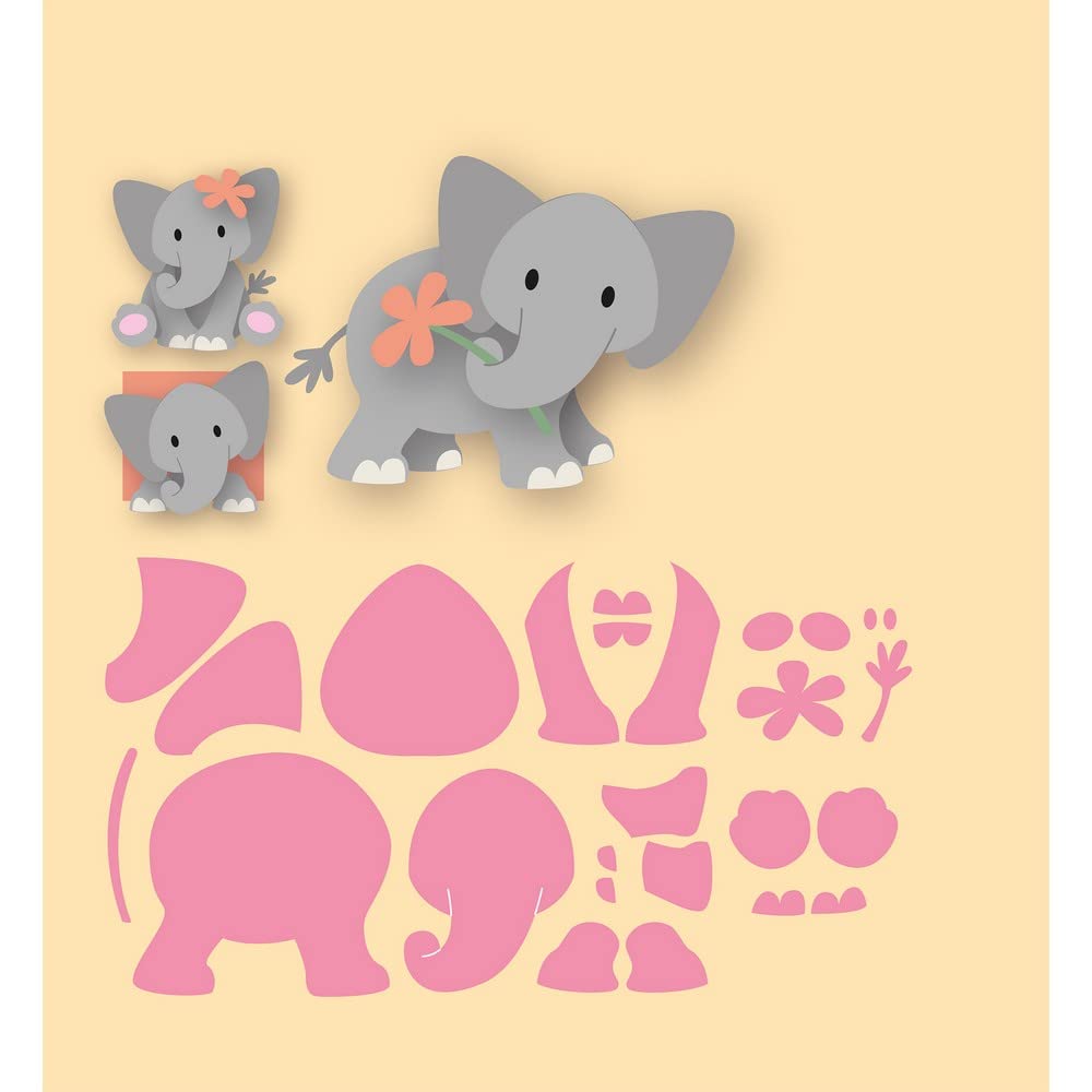 Marianne Design Pink Collectables, Eline's Baby Elephant, Intricate Designs And Embossed Details For Paper Crafts, One Size