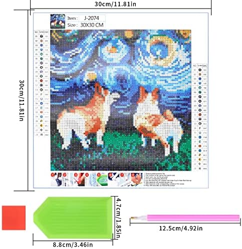 5D DIY Diamond Arts Crafts Painting Kits Full Drill for Adults Kids, Corgi Puppy Rhinestone Crystal Cross Stitch Embroidery Painting Pictures by Numbers for Gifts Home Wall Decor - 11.8x11.8 in
