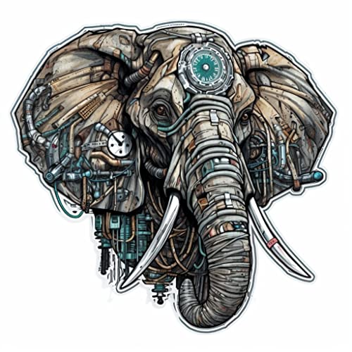 Image of Yoonek Graphics Elephant Vinyl Decal Sticker for Car Window, Laptop, and More. #1942Option26-4