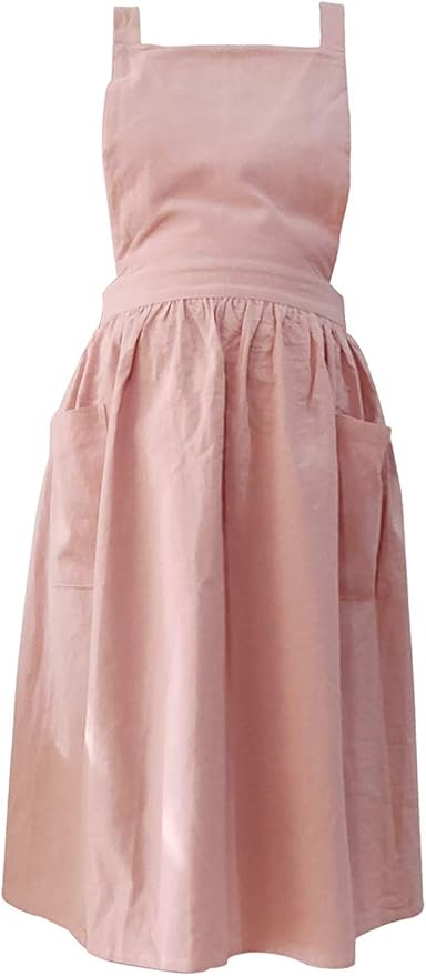 Amazon カフェエプロン スタッフエプロン おしゃれ 母の日 かわいい ワークエプロン フリルエプロン 保育士 幼稚園 料理教室 美容師 内祝い ロングエプロン 大人用ピンク エプロン オンライン通販