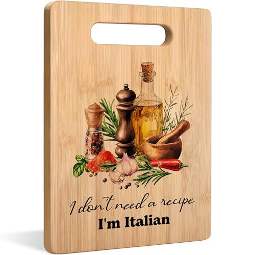 Tabla de Cortar de Bambú para Cocina Italiana, con Diseño Decorativo y Texto Divertido, Ideal como Regalo miniatura 1
