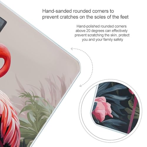 Báscula digital de baño con diseño de flamencos rosas miniatura 4