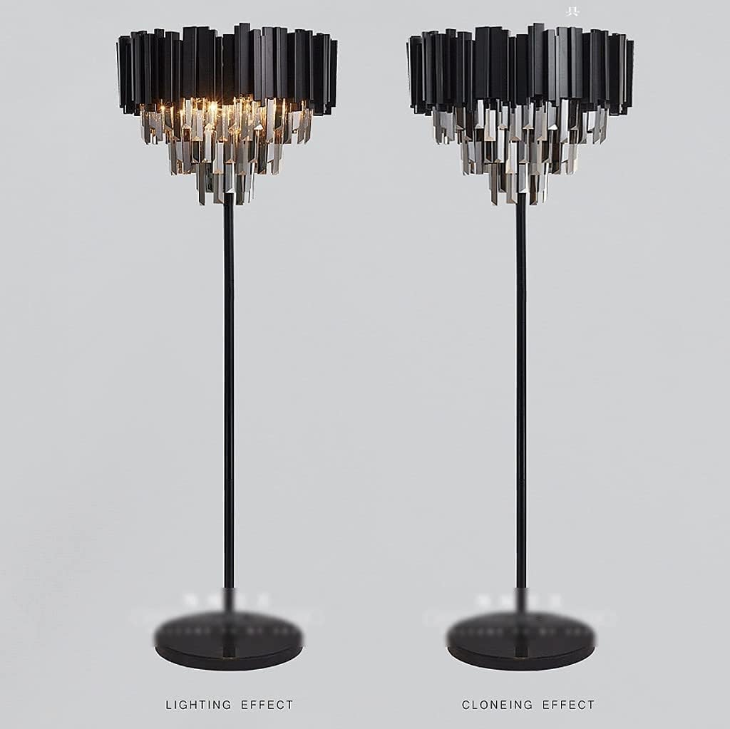 Lampa stojąca 66,9 inch staande lamp moderne vloerlamp met kristallen kap en marmeren voet vloerleeslamp voetschakelaar hoge paallamp idealny wybór