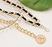 Liutufy Women's Chain Belts Fashion Layered Flocking Cloth Belts Metal Waist Chain for Dress Vest Jeans (2 Gold Black XL)