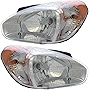 JP Auto Compatible with Hyundai Accent Headlights Lamps Set 2007 2008 2009 2010 2011 Halogen Driver and Passenger Side