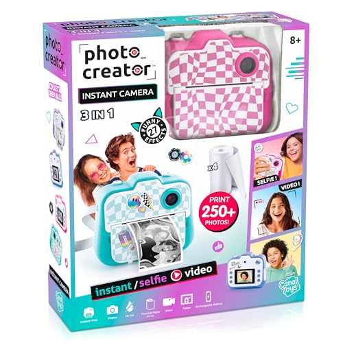 Image of Photo Creator 3-in-1 Instant Camera for Kids - Pink; Camera, Instant Printer & Photo Booth with Fun Frames & Filters