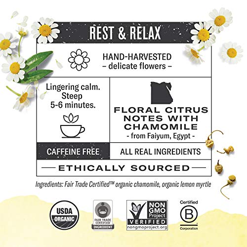 Numi Organic Tea Chamomile Lemon, 18 Count Box Of Tea Bags (Pack Of 6) Herbal Teasan (Packaging May Vary) #TOP2