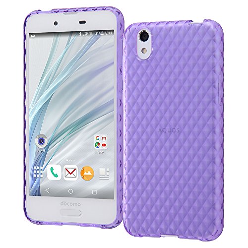 レイ・アウト AQUOS sense / sense lite ケース TPU ソフト キラキラ/バイオレット RT-AQSEC7/V