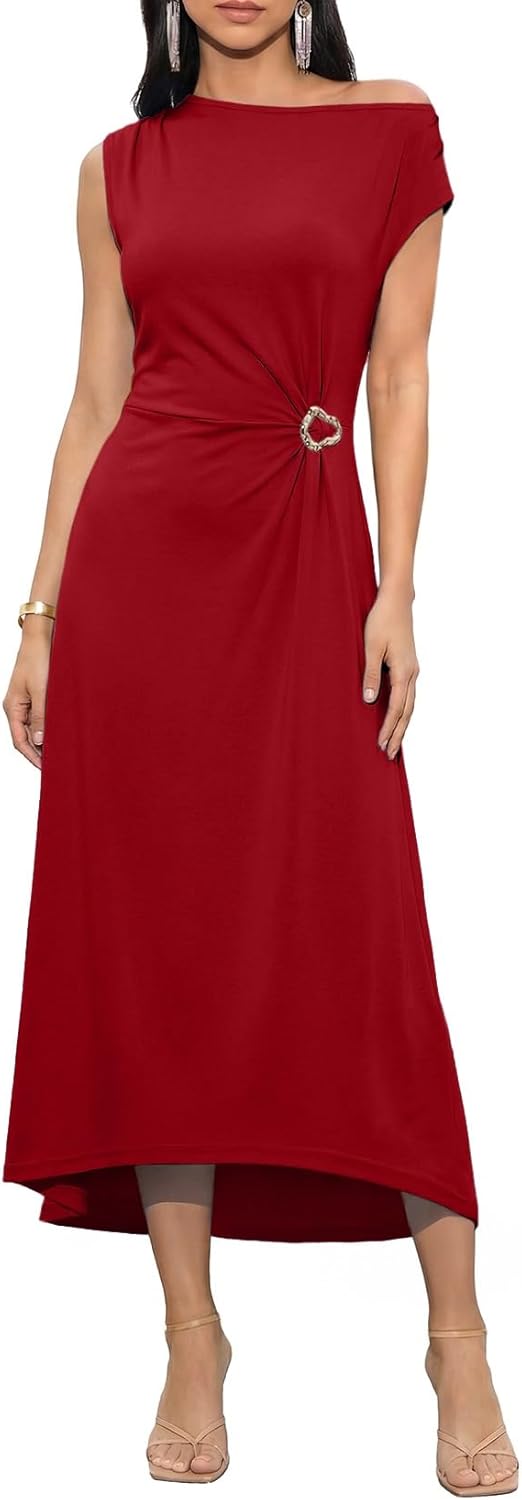 Dokotoo Women's Summer 2026 Casual Crewneck Sleeveless Elegant Wedding Guest Cocktail Party Long Maxi Dress - Image 2