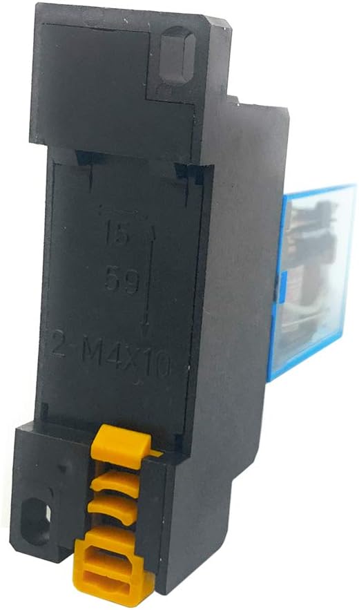Power Relay, DPDT 8Pins, 110/120V 5A, Coil, Clear Plastic Housing, Automatic, Relay, Black, Clear