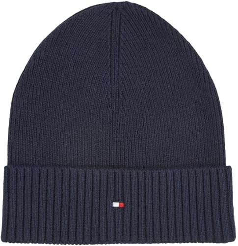 Tommy Hilfiger Uomo Berretto in Maglia Flag Cotton Beanie con