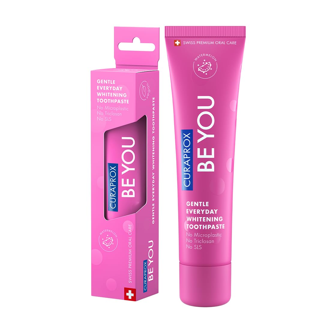Be You Watermelon Toothpaste Pink | 60ml - Fluoride Toothpaste for Gentle Whitening | SLS-Free, Microplastic-Free, Triclosan-Free | Effective Oral Care for Sensitive Teeth