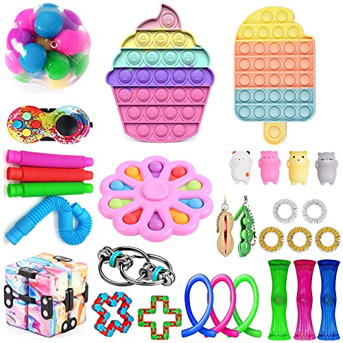 Mais recente conjunto de brinquedos sensoriais, Fidget Toys Pack para adultos e crianças, Push Bubbl