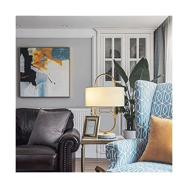 Modern 2 Packs Living Room Pull Switch Table Lamp, Living Room Decoration Full Copper Marble Base for Decorating Living Room Table Lamp, Modern Style Antler Study Desktop Lights Decor - Image 3