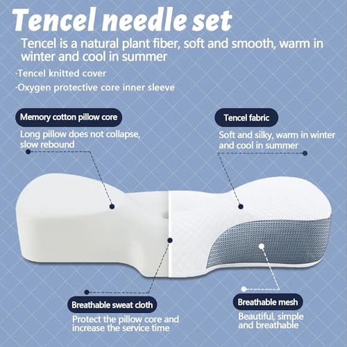 Image of PRIME PICK Spine Soothie Memory Foam Orthopedic Pillow Neck Protection Slow Rebound Pillows Health Care Slow Rebound Neck Pillows for Side, Back & Stomach Sleepers (White)
