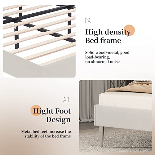 WUDADAO-Upholstered-Platform-Bed-FrameModern-DesignEasy-to-AssembleNo-Box-Spring-Needed-Beige-King-US-Standard
