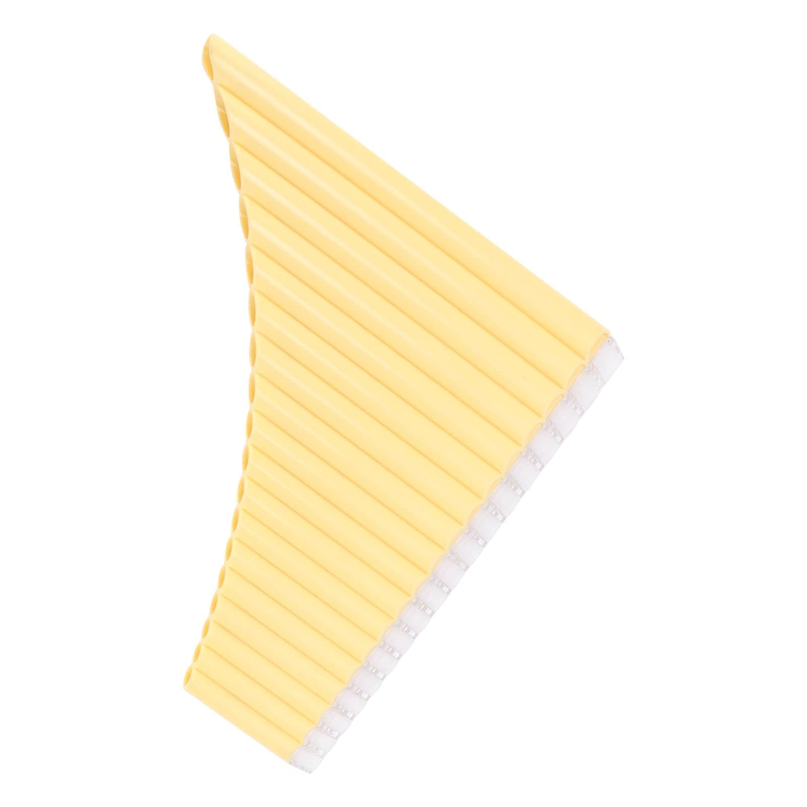 Flauta de Pan Opcional de 16 18 Tubos, Llave C de Flauta de Pan con Bolsa de Transporte de Cart¨®n para Ni?os, Adultos, Principiantes, Personal Docente(Amarillo)