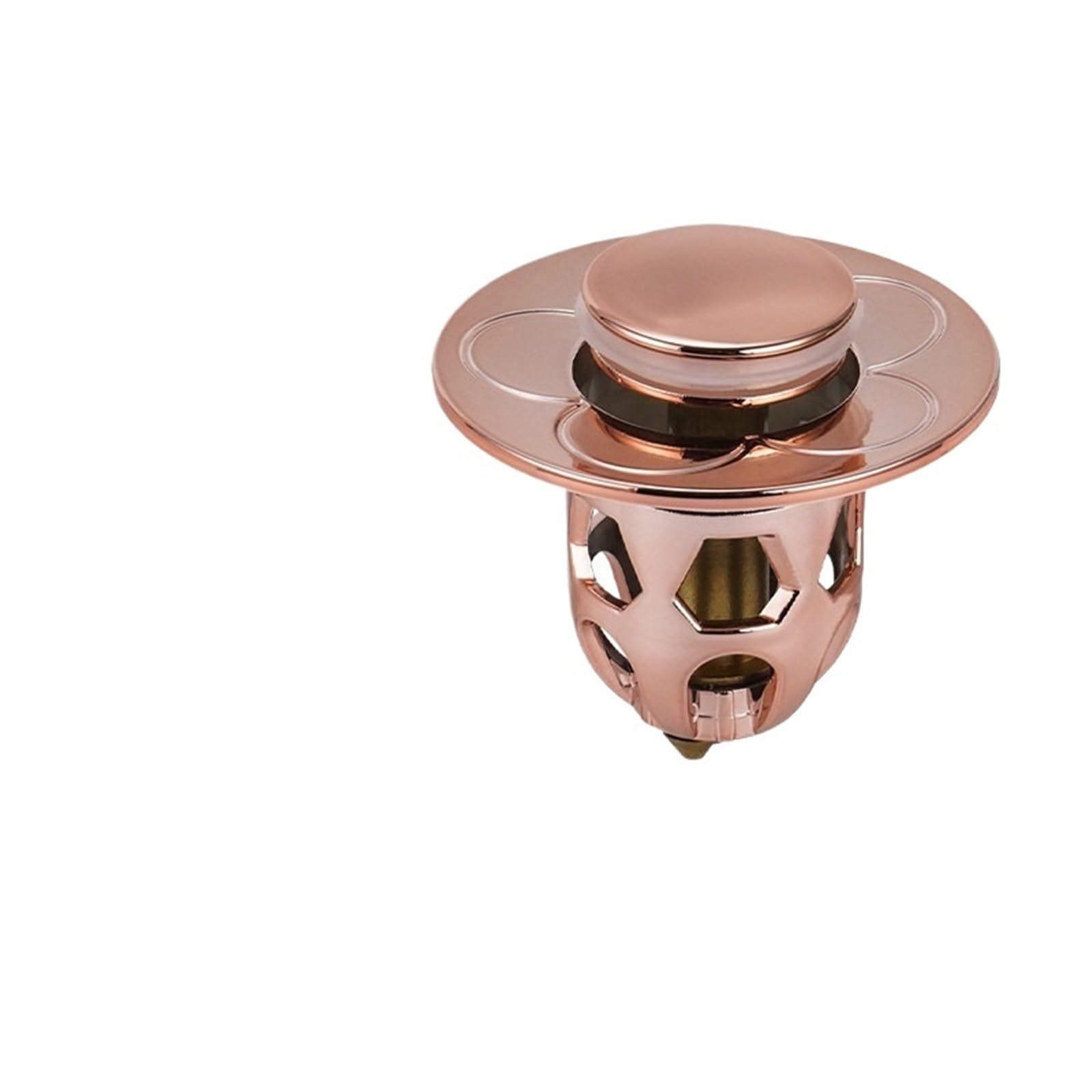 Rtbvghjik Rose Gold Copper Pop-Up Bounce Core Aperture 34-40Mm Basin Drain Filter Hair Catcher Sink Strainer Bathtub Stopper Bath Bathroom Tool For Bathroom Sinks(Rose Gold)