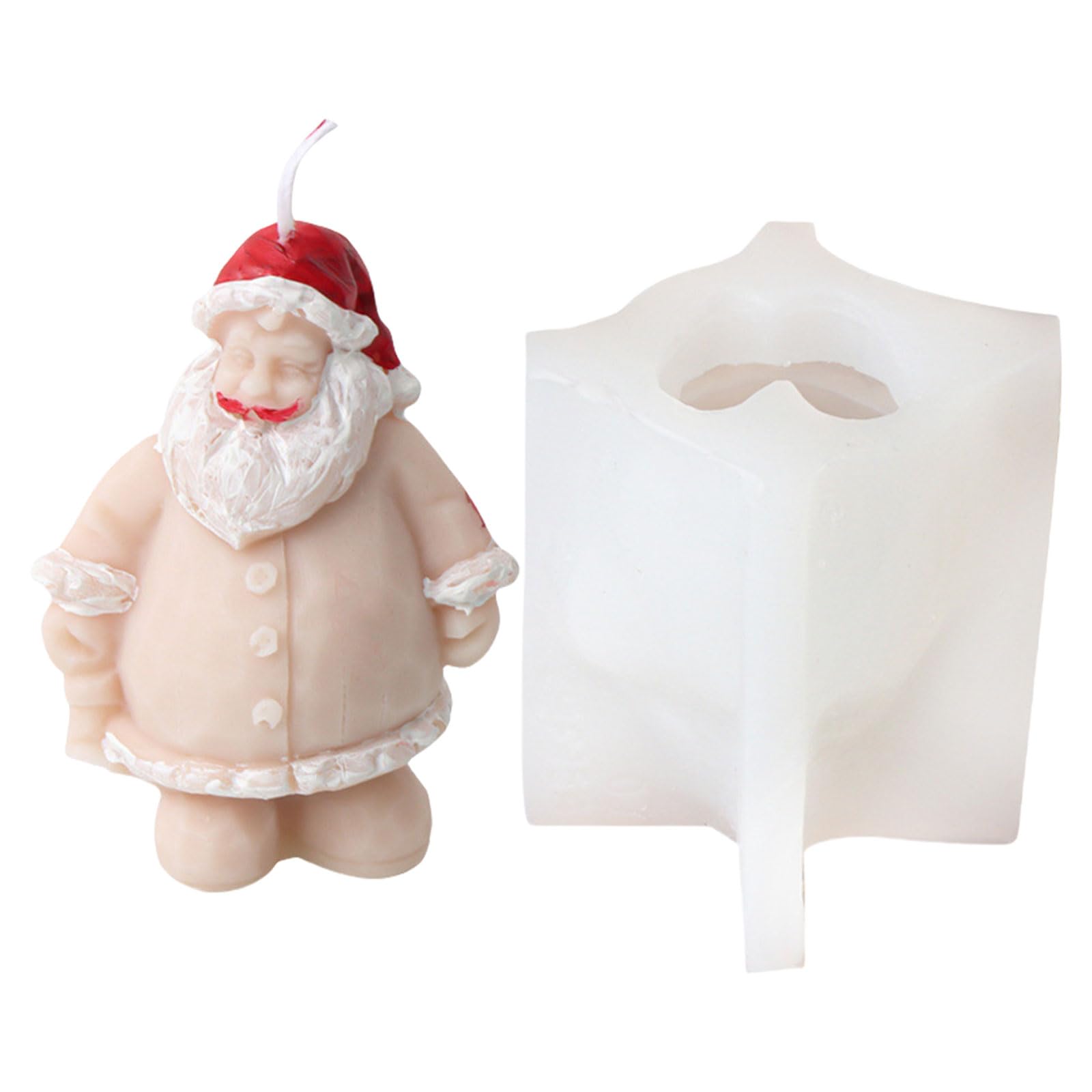 2 Stampi In Silicone 3D Per Candele A Forma Di Babbo Natale – Stampo Per Sapone E Resina, Fai Da Te Natalizio