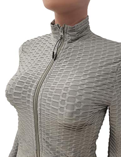 Kansoon Tracksuit For Women Set, Two Piece Sports Outfits Long Sleeve Zip Up Jacket And Leggings Sets Gray Xl #TOP5