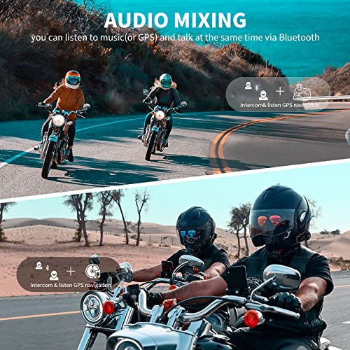 Fodsports Fx8 Pro Motorcycle Communication Systems With Dual-Chip Fast Pairing, Music Sharing, Audio Mixing, 3 Sound Effects, Fm 8 Riders Group Intercom, 2 Pack #TOP4