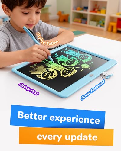 Image of KOKODI LCD Writing Tablet, 12 Inch Colorful Toddler Doodle Board Drawing Tablet, Erasable Reusable Electronic Drawing Pads, Educational and Learning Toy for 3-6 Years Old Boy and Girls(Blue)