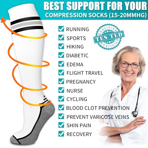 Image of Copper Compression Socks for Women & Men (6 pairs) - Best Support for Nurses, Running, Hiking, Recovery