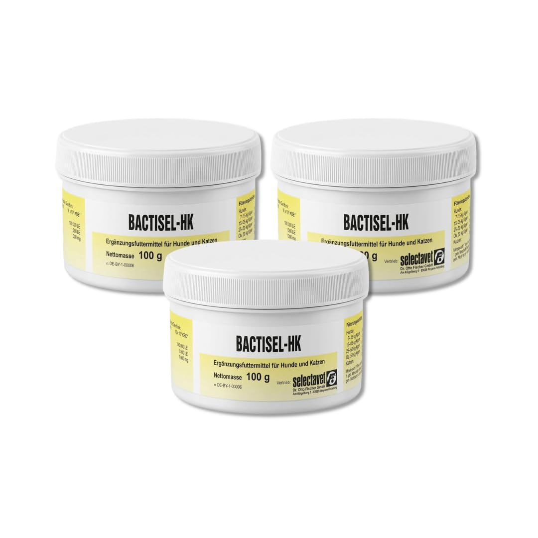 Bactisel HK | Pulver für Hunde & Katzen | 3 x 100 g | Mit Probiotika