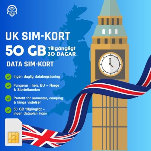 Wifi.se SIM de datos de Inglaterra de 100 GB para 30 días, 5G Travel & Roaming SIM for All Europe & UK   No Data Plan Included, 100GB Selected at Activation   Activate When You Want, No Contract