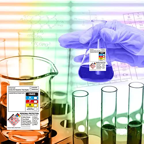 SDS OSHA Data Labels for Chemical Safety Data 4 x 3 Inch GHS Secondary Container Label-250 Pcs MSDS Stickers with GHS Pictograms Write-in Hazard Chemical Identifying and Marking Sticker Decals