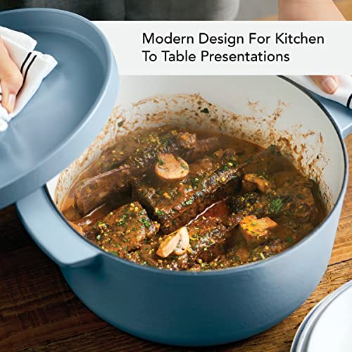 Image of KitchenAid Enameled Cast Iron Dutch Oven /Casserole, 6 Quart, Blue Velvet