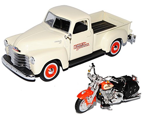 Chevrolet 3100 Pick-Up Beige 1950 1/25 Plus HarIey Davdson FLSTS Heritage Springer 2001 1/24 Maisto Modell Auto Cover