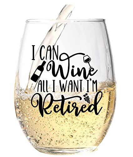 Funny Retirement Gift Wine Glass For Women -...