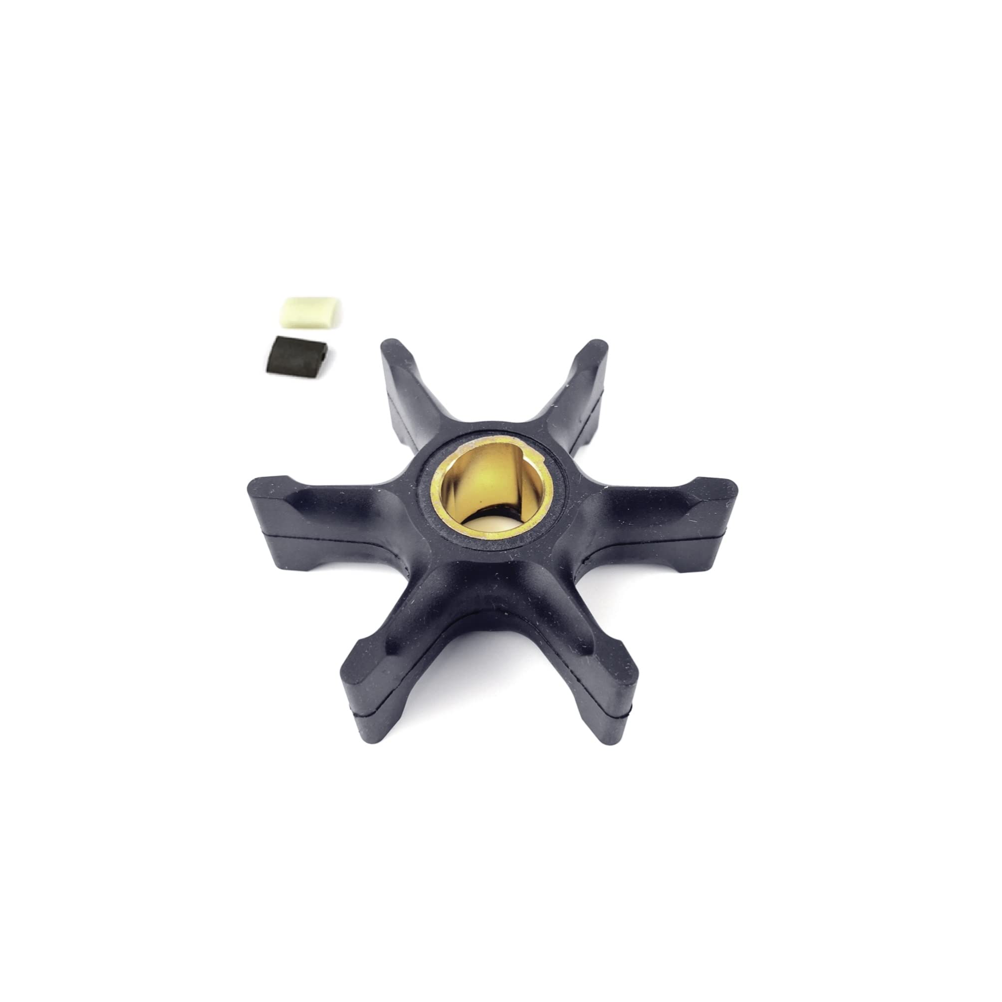 MARKGOO396725 0396725 Water Pump Impeller with Wedge Key Replacement for Evinrude Johnson OMC BRP Outboard 40 45 50 55 60 65 70 75 HP Boat Motor Engine Parts Sierra 18-3053 437080 389557 432954