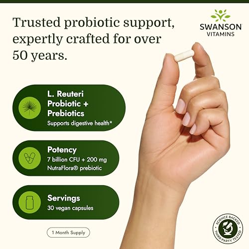 Image of Swanson Probiotic L.Reuteri Plus 30 Veg Drcapsules,1 Count