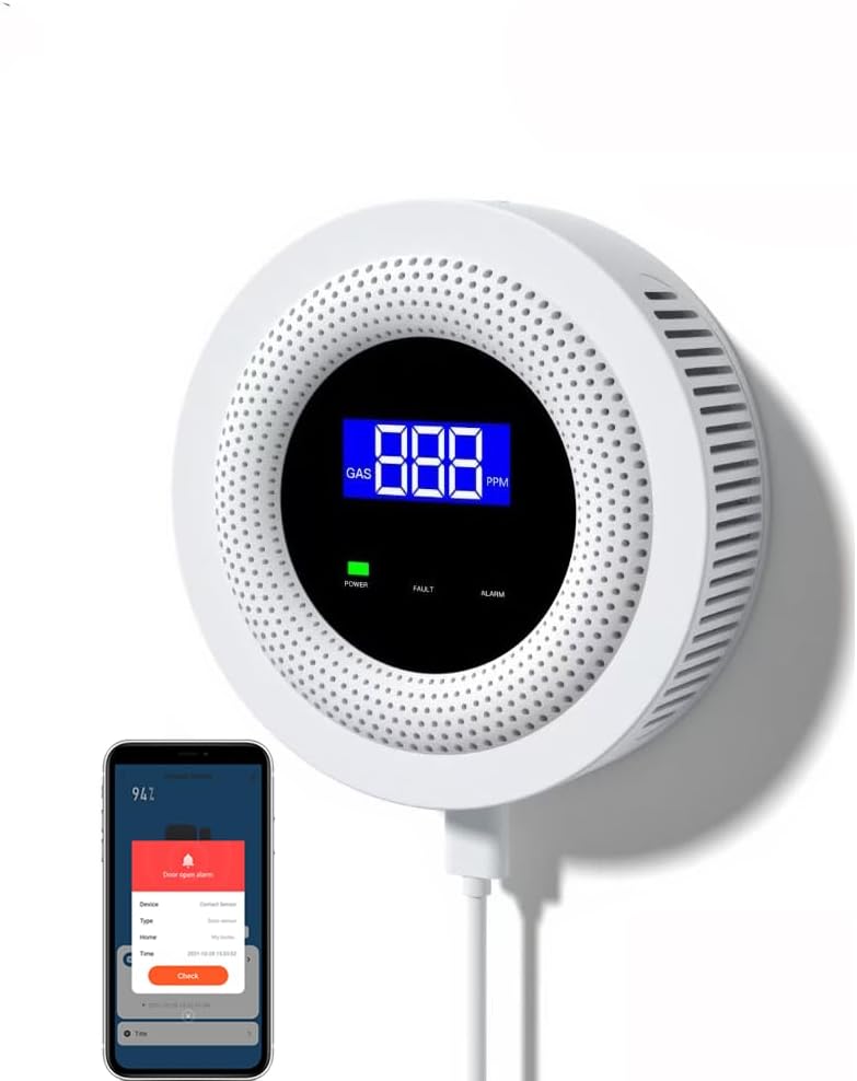 Tuya WiFi Natural Gas Leak Detector LPG Leakage Sensor Sound Alarm & 433MHz Remote Control Protection Security Smart Home