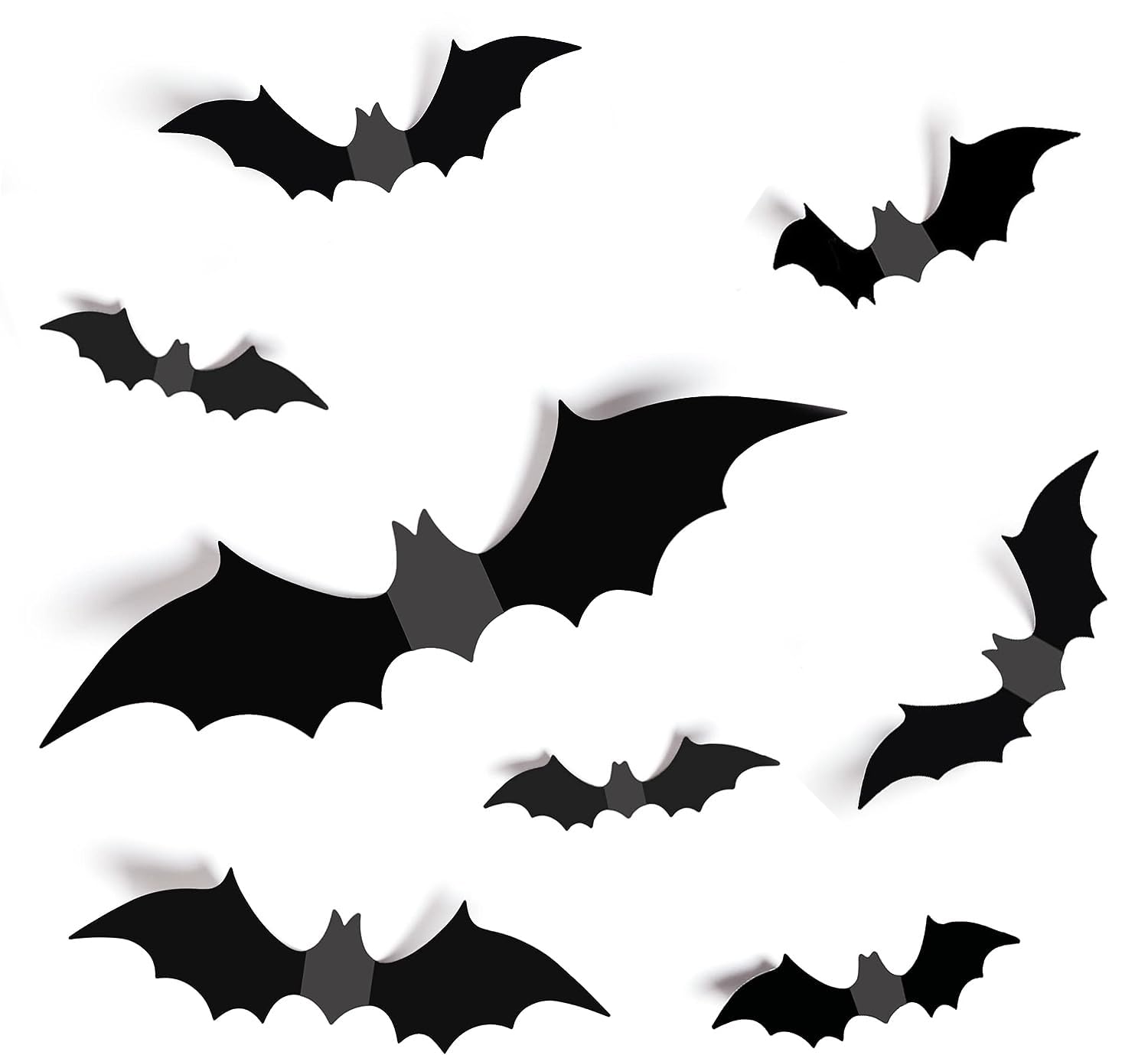 120 Stück Halloween-Fledermaus-Aufkleber – 3D-Wanddekoration, Wasserdicht, Gruselig Für Party-Deko