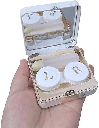 Amazon Supbel コンタクトケース コンタクトレンズケース 大理石 コンタクト入れ 可愛い コンタクト保存 鏡付き 保存ケース 旅行 出張 携帯便利 Supbel コンタクトケース