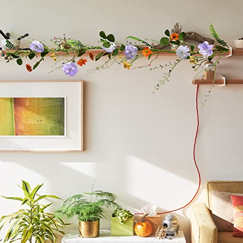 Lvlfor 2Pcs Artificial Daisy Garland, Artificial Wildflower Garland, 6Ft Faux Flower Hanging Vine, Purple Flowers Ivy, Spring Garland With Eucalyptus Boston Fern Vine For Sign Board Party Home Decor #TOP3