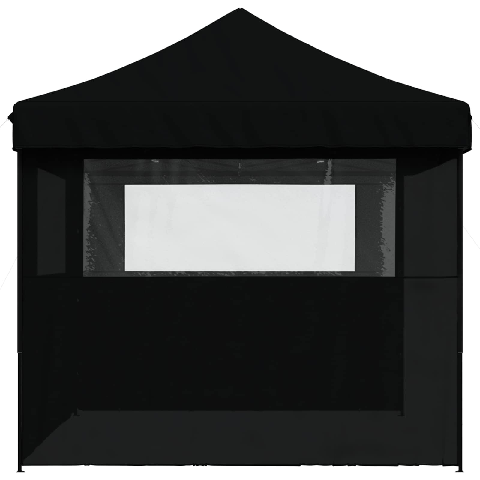 Party-Zelt Schwarz aus Oxford-Stoff 292 x 440 x 315 cm mit pulverbeschichtetem Rahmen, Faltpavillon für Garten, Terrasse, Camping, Festival und Gartenparty