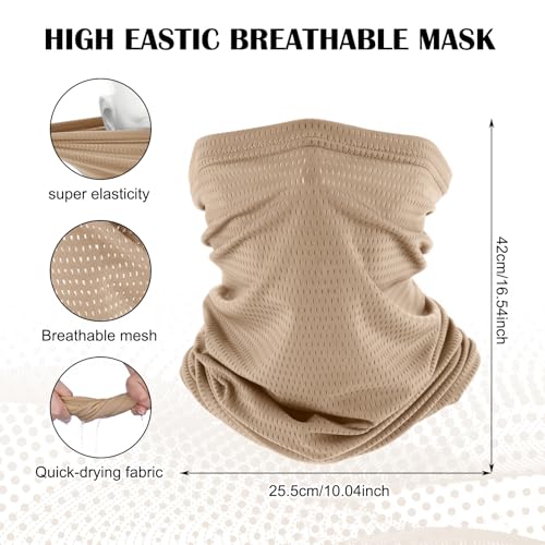 Image of Geyoga 2 /4 Pack Cooling Neck Gaiter Summer Breathable Balaclava Face Mask with Mesh Holes UV Protection Sun Scarf Men Women
