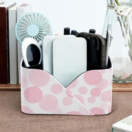 Porte-stylos rectangulaire rose à motif géométrique pour bureau
