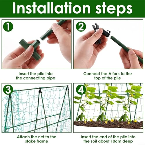 Treillis réglable en métal vert support de jardin tomate concombre - 5