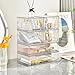 Stebopum 3 Pack Stackable Storage Drawers Clear Acrylic Organizer Makeup Bathroom Organizer and Storage for Beauty Supplies,Ideal for Vanity, Cabinet,Bathroom,Pantry Organization